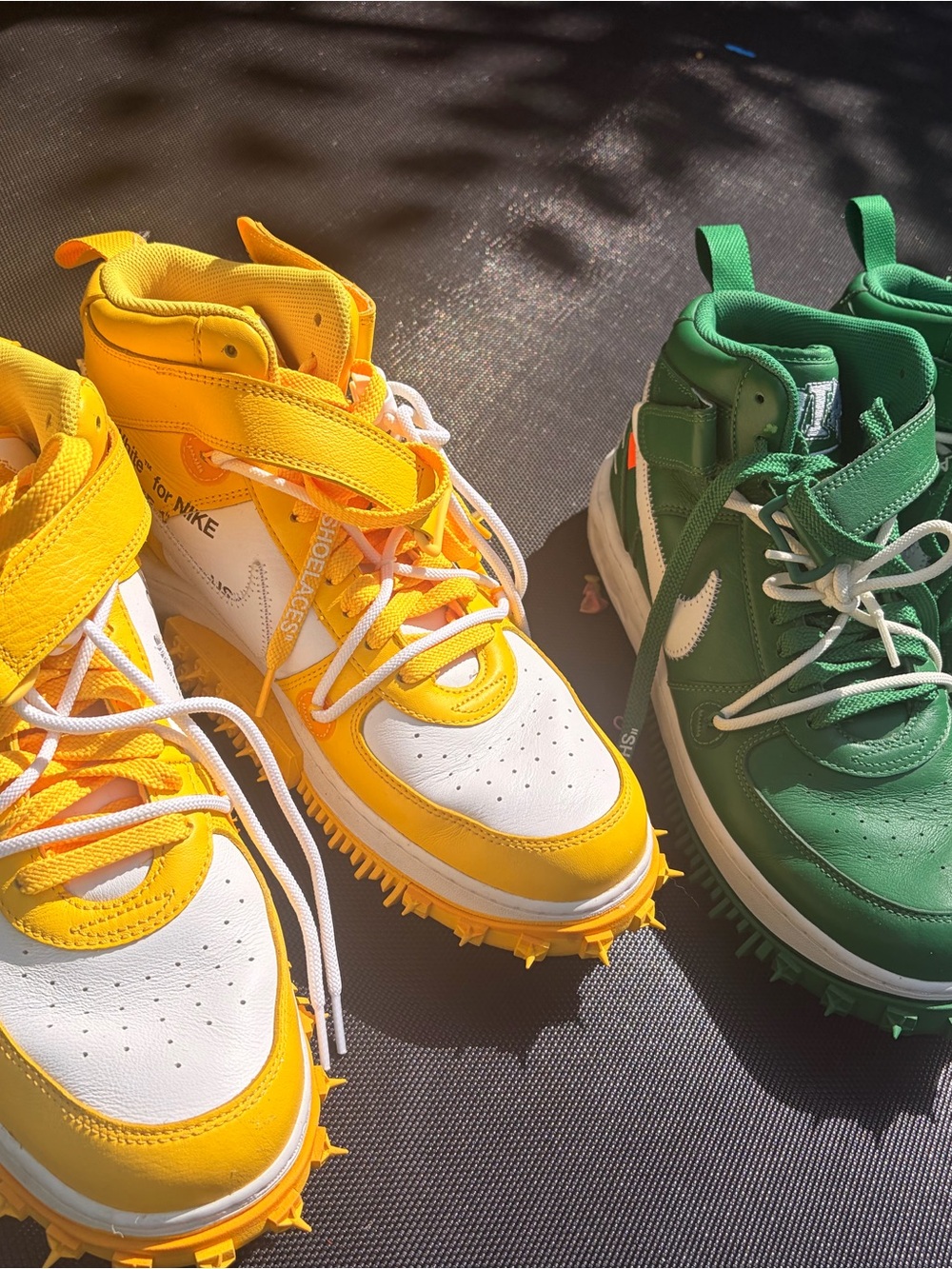 Nike High-Top Sneakers in Yellow, White & Green